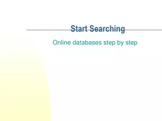 Start Searching