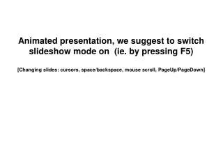 Animated presentation, we suggest to switch slideshow mode on (ie. by pressing F5)