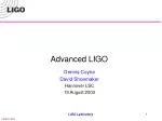 Advanced LIGO - slide 1