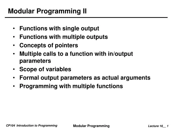 modular programming ii