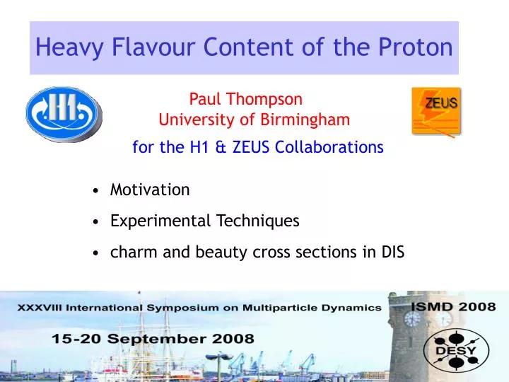heavy flavour content of the proton