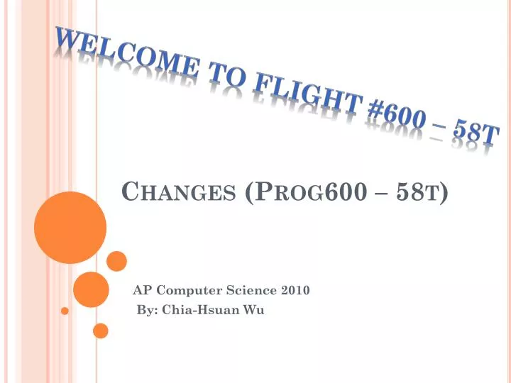 changes prog600 58t