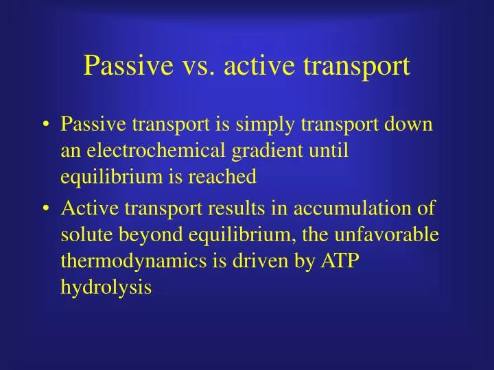 passive vs active transport