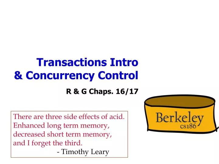 transactions intro concurrency control