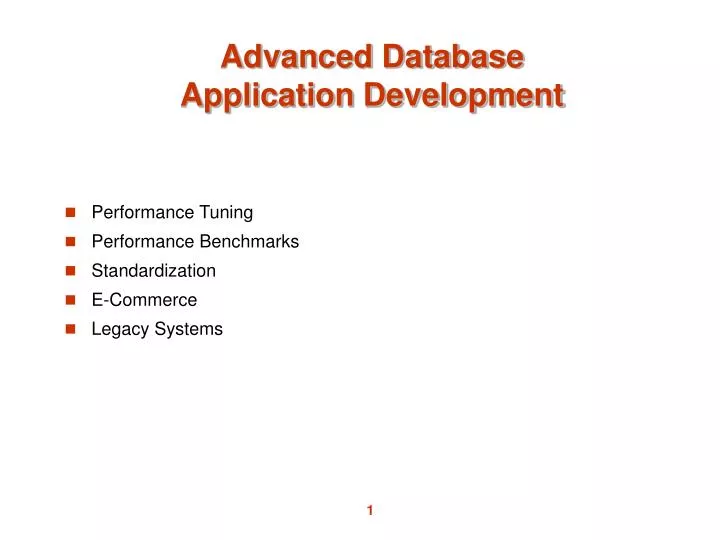 advanced database application development