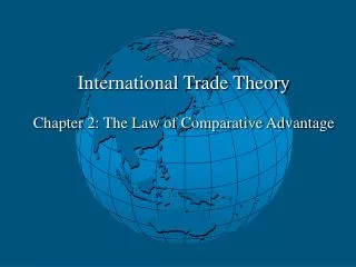 International Trade Theory Chapter 2: The Law of Comparative Advantage