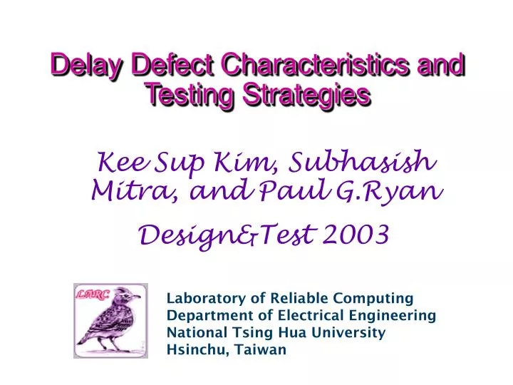 delay defect characteristics and testing strategies