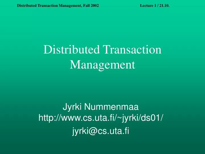 distributed transaction management