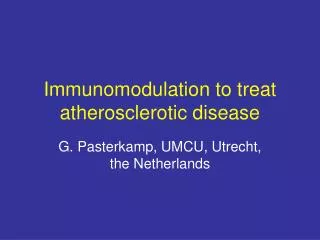 Immunomodulation to treat atherosclerotic disease