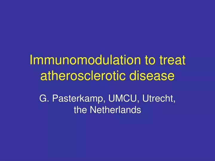 immunomodulation to treat atherosclerotic disease