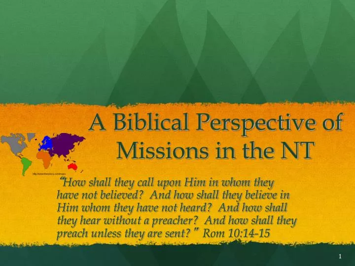 a biblical perspective of missions in the nt
