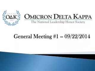 General Meeting #1 -- 09/22/2014