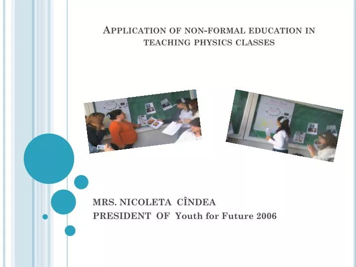 application of non formal education in teaching physics classes