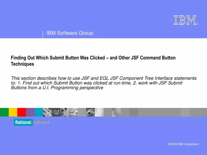 finding out which submit button was clicked and other jsf command button techniques