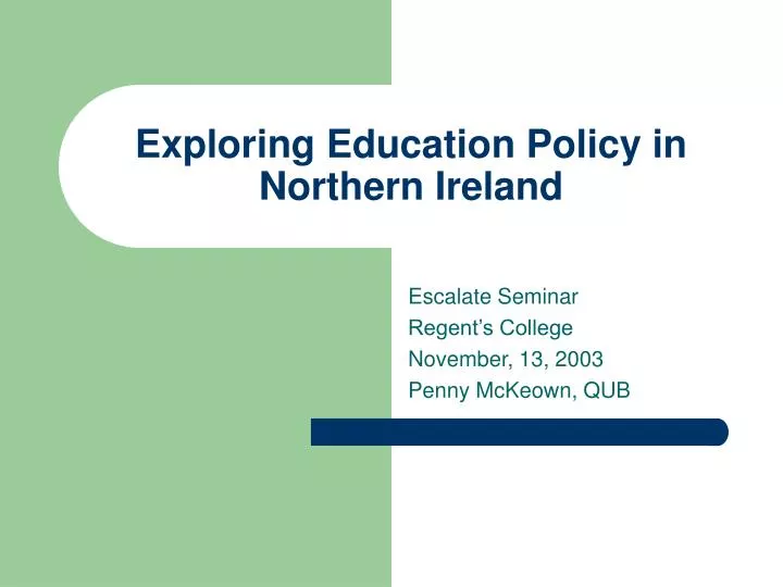 exploring education policy in northern ireland