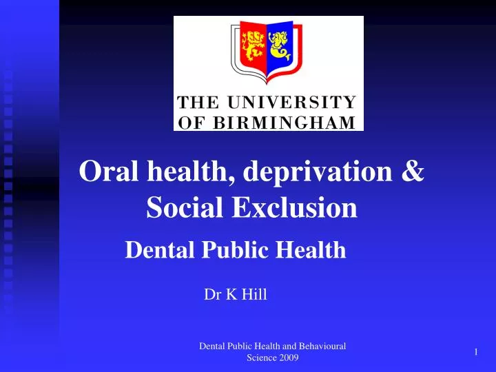 oral health deprivation social exclusion