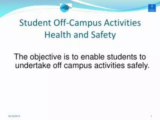 Student Off-Campus Activities Health and Safety