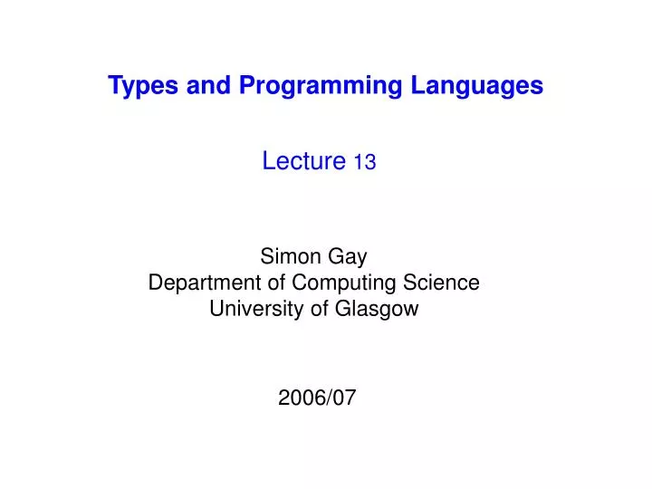 types and programming languages