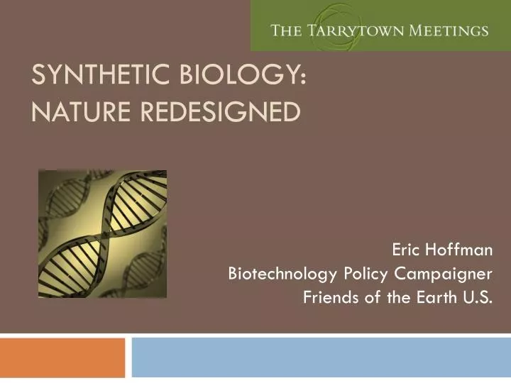 synthetic biology nature redesigned