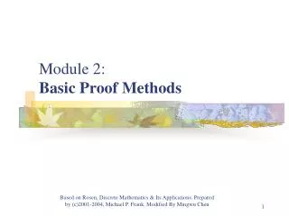 Module 2: Basic Proof Methods