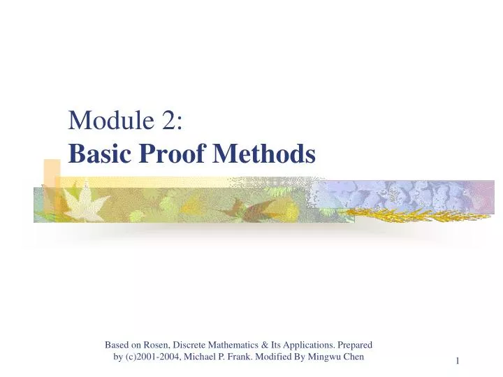 module 2 basic proof methods