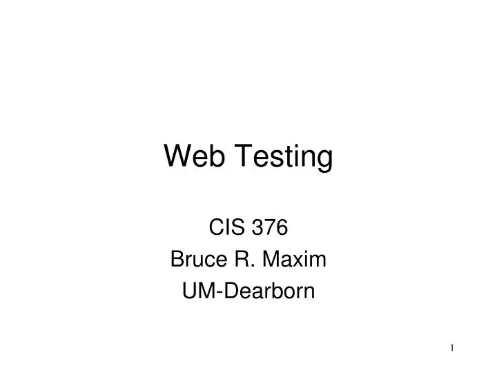 web testing