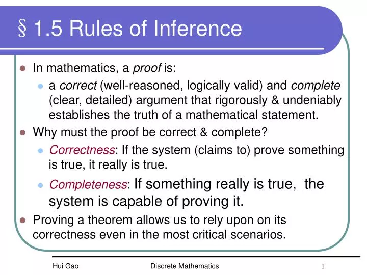 1 5 rules of inference