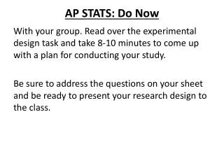 AP STATS: Do Now