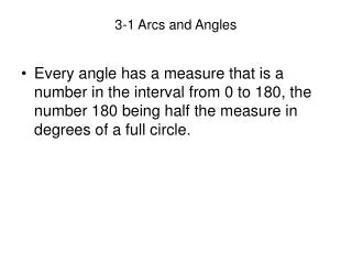 3-1 Arcs and Angles