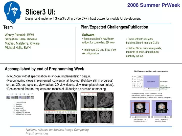 slicer3 ui design and implement slicer3 s ui provide c infrastructure for module ui development