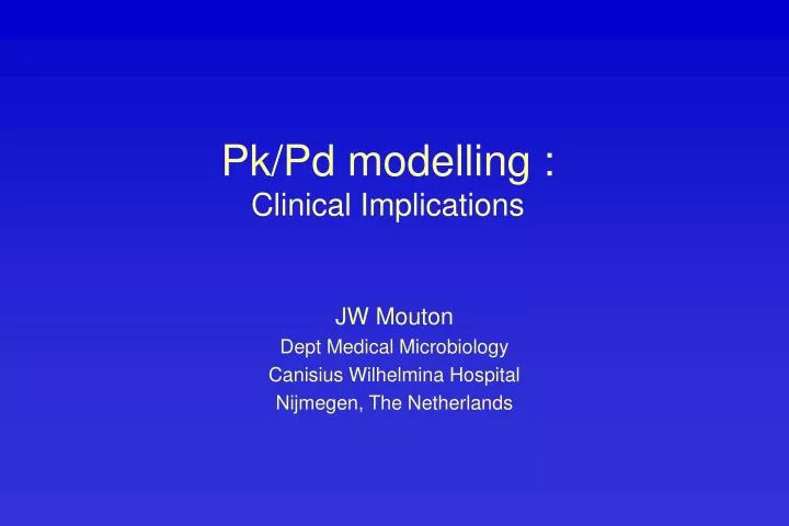 pk pd modelling clinical implications
