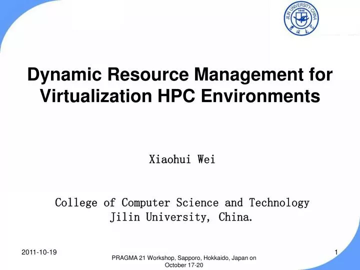 dynamic resource management for virtualization hpc environments