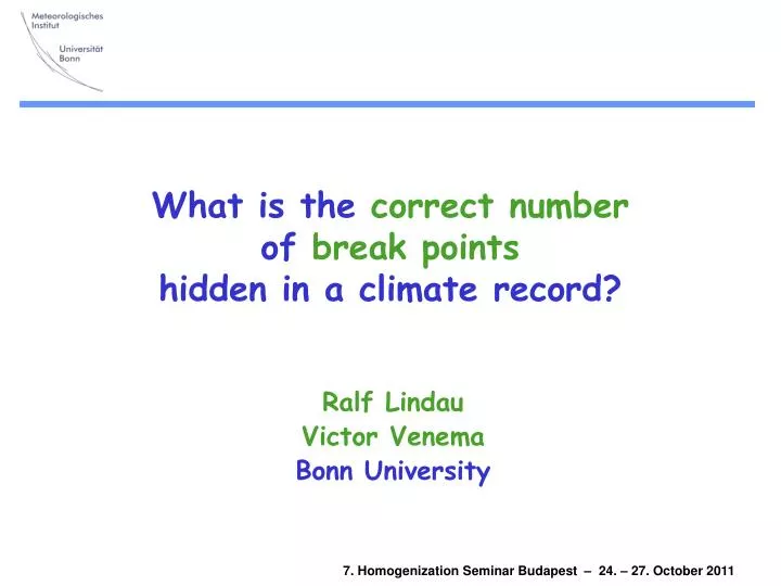 what is the correct number of break points hidden in a climate record