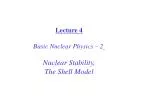 Lecture 4 Basic Nuclear Physics – 2 Nuclear Stability, The Shell Model - slide 1