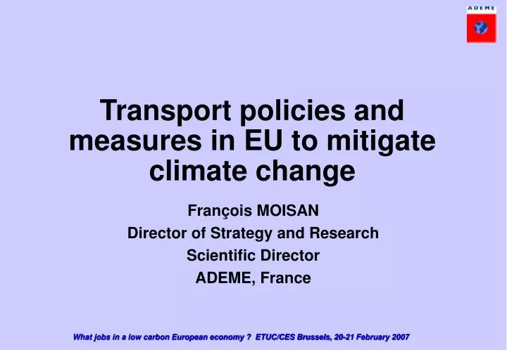 transport policies and measures in eu to mitigate climate change