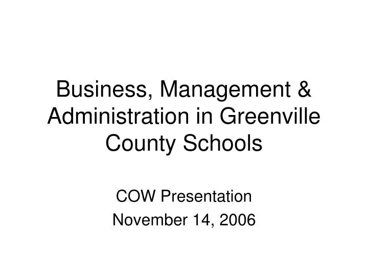 business management administration in greenville county schools