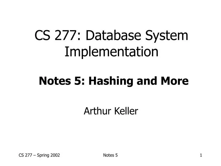 cs 277 database system implementation