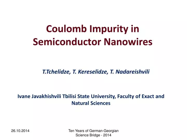 coulomb impurity in semiconductor nanowires
