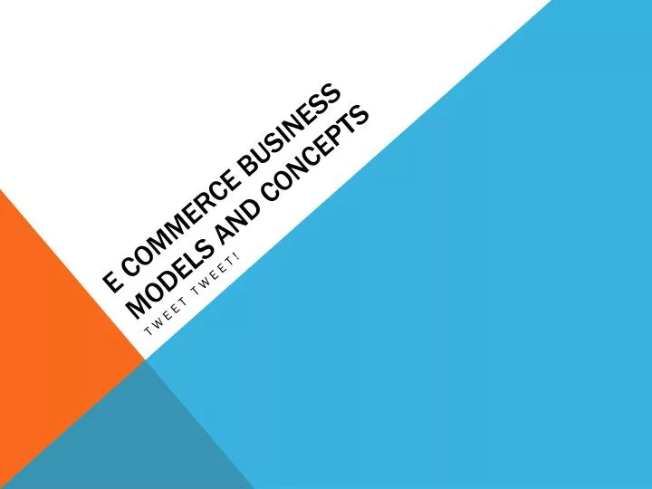 e commerce business models and concepts
