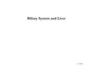 Biliary System and Liver