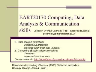 EART20170 Computing, Data Analysis &amp; Communication skills