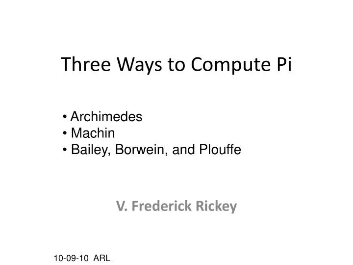 three ways to compute pi