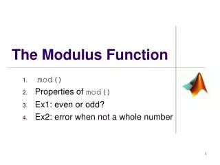 The Modulus Function