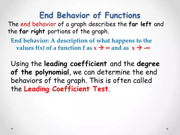 end behavior of functions