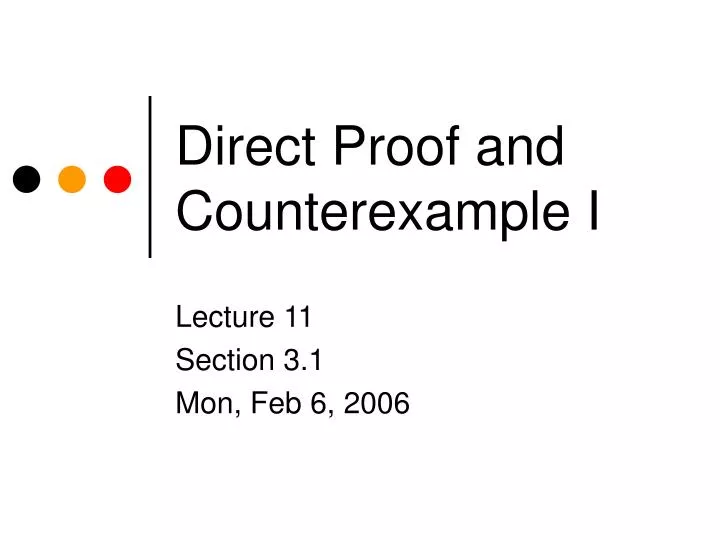 direct proof and counterexample i