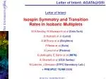 Letter of Intent: AGATA@GSI - slide 1