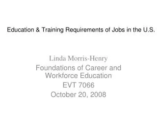 Education &amp; Training Requirements of Jobs in the U.S.