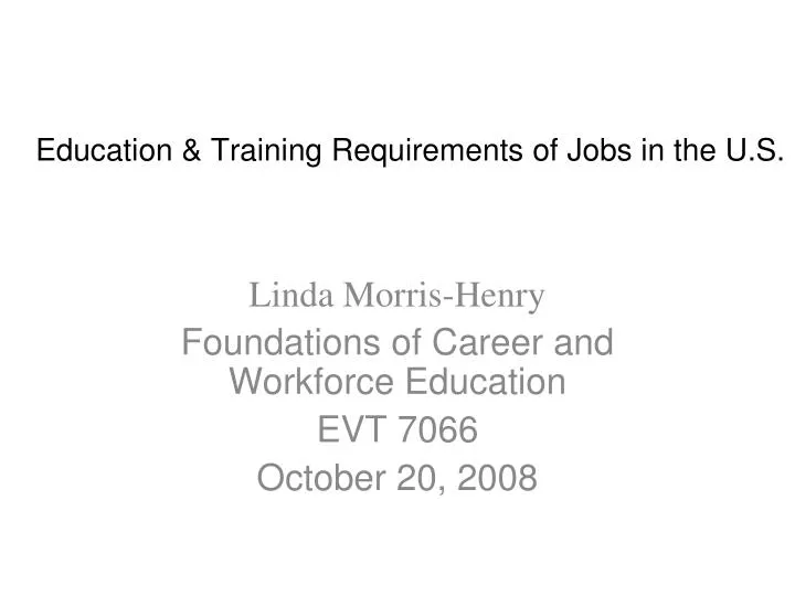 education training requirements of jobs in the u s