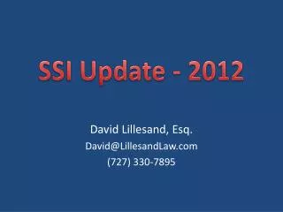 David Lillesand, Esq. David@LillesandLaw (727) 330-7895