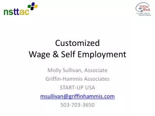 Customized Wage &amp; Self Employment